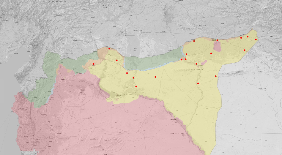 YPG alanında Türkiye merkezli Marksist-Leninist terör örgütlerinin faaliyet gösterdiği alanlar